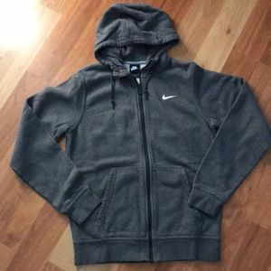 Gray zip up Nike hoodie
